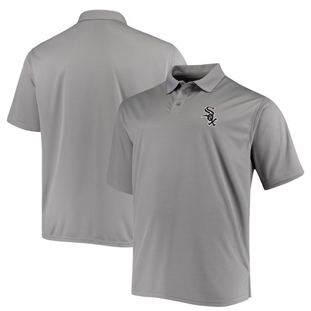 Men's 2XL Fanatics Gray Chicago White Sox Solid Birdseye Polo Gray Shirt NWT